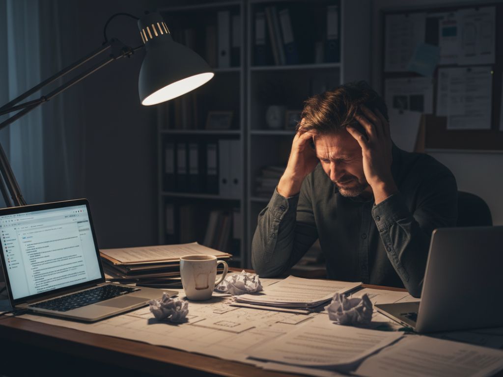 Messy email threads and plans symbolizing an unclear discovery process